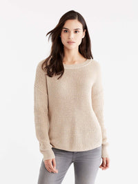 Drop Sleeve Boat Neck Sweater Color Camel Heather