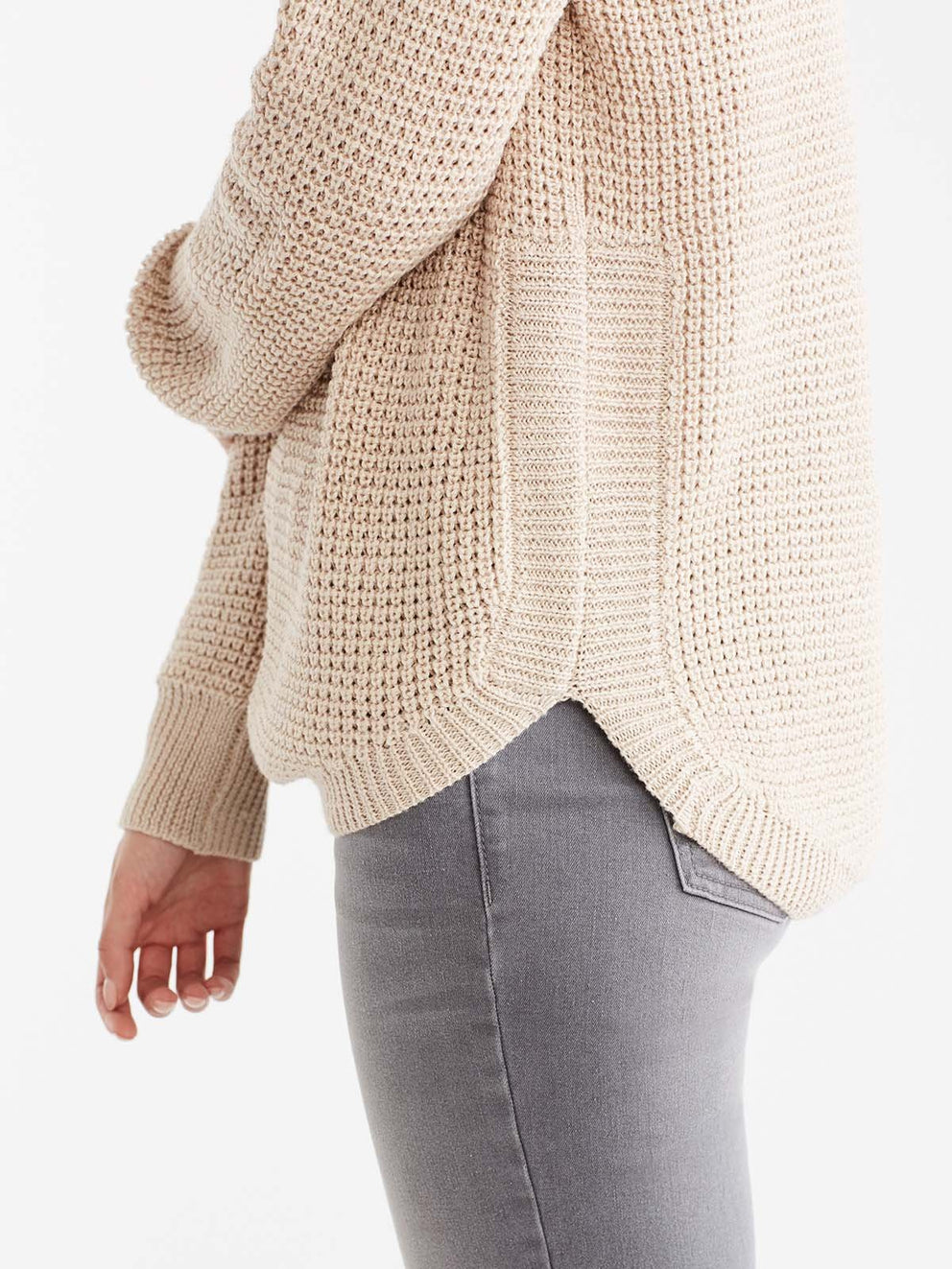 Drop Sleeve Boat Neck Sweater Color Camel Heather