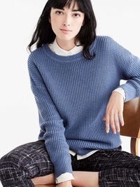 Drop Sleeve Boat Neck Sweater Color Storm Heather