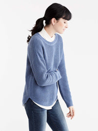 Drop Sleeve Boat Neck Sweater Color Storm Heather