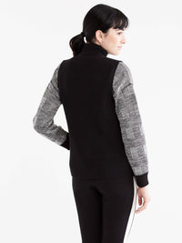 Quilted Front Zip Vest Color Black