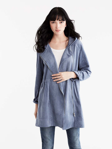 Brushed Faux Suede Zip Anorak