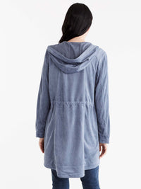 Brushed Faux Suede Zip Anorak Color Light Storm