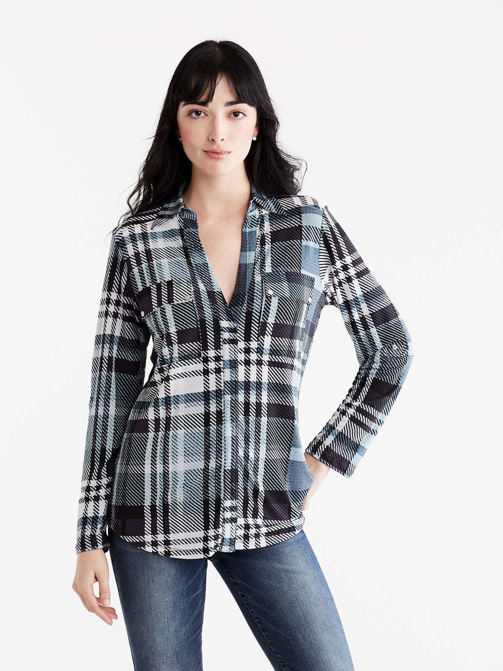 Plaid Utility Shirt Color Glacier Combo