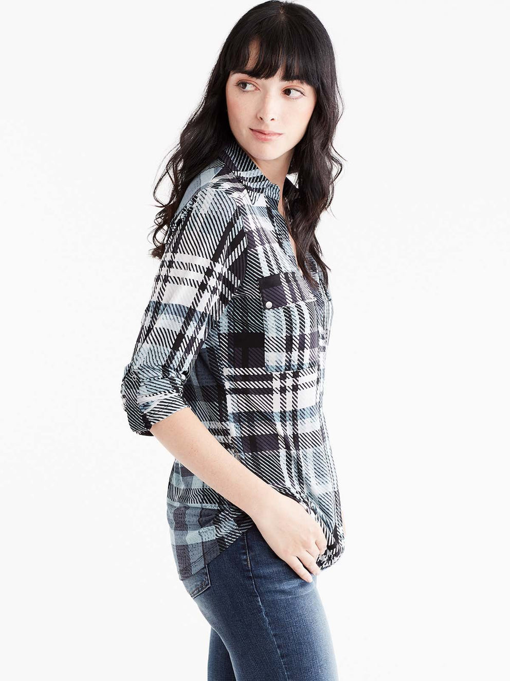 Plaid Utility Shirt Color Glacier Combo