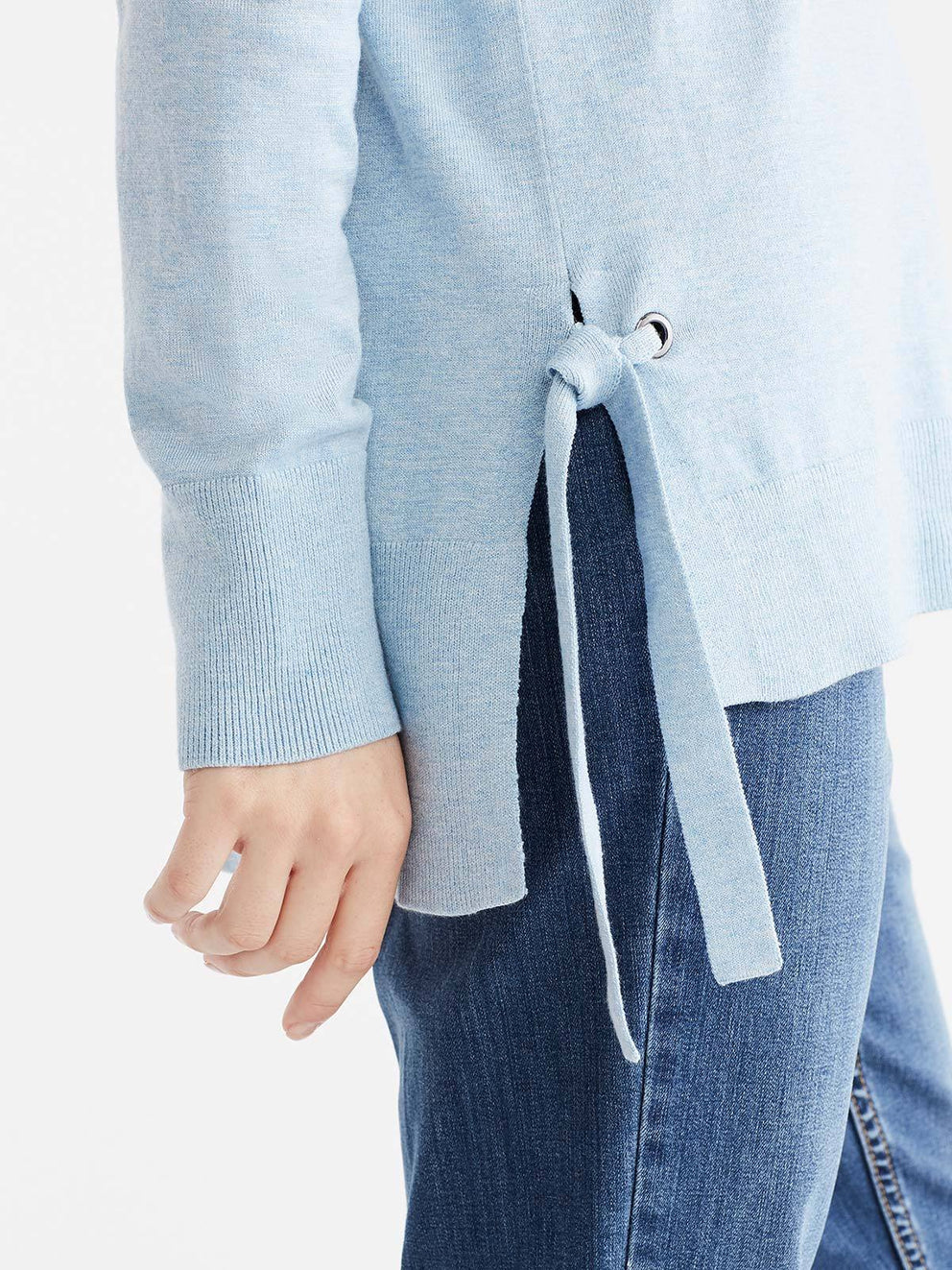 V-Neck Solid Tunic Color Glacier Heather