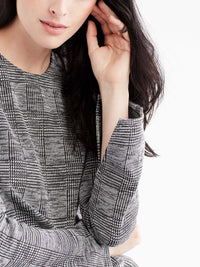 Classic Plaid Swing Dress Color Grey