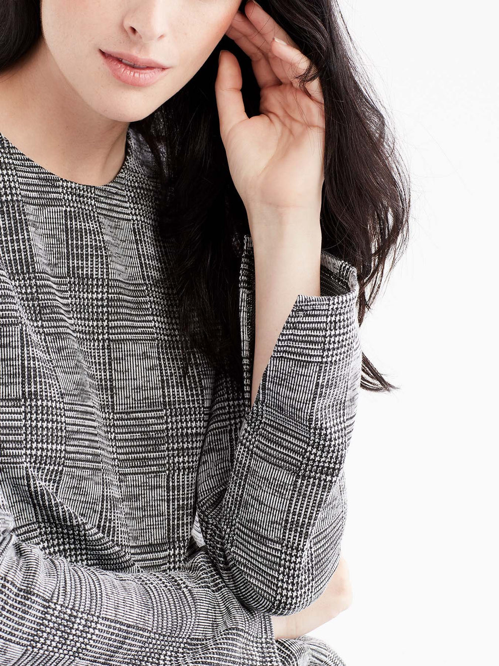 Classic Plaid Swing Dress Color Grey