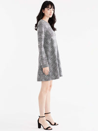 Classic Plaid Swing Dress Color Grey