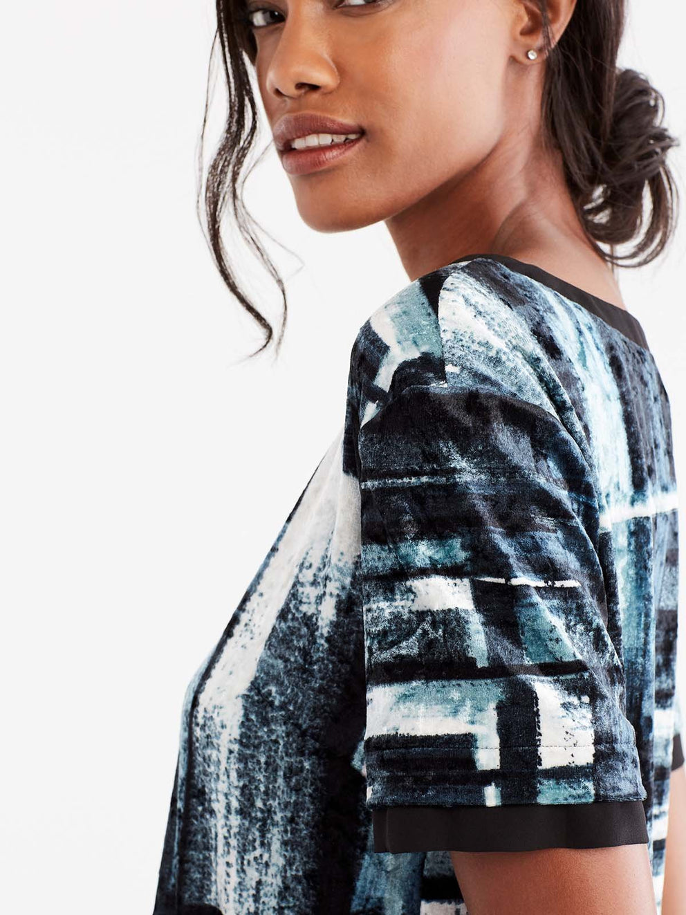 Velvet Tee Dress Color Viridian Combo