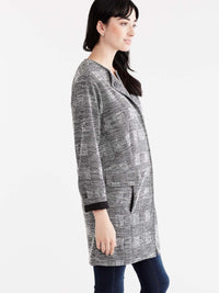 Classic Plaid Doubleknit Topper Color Grey