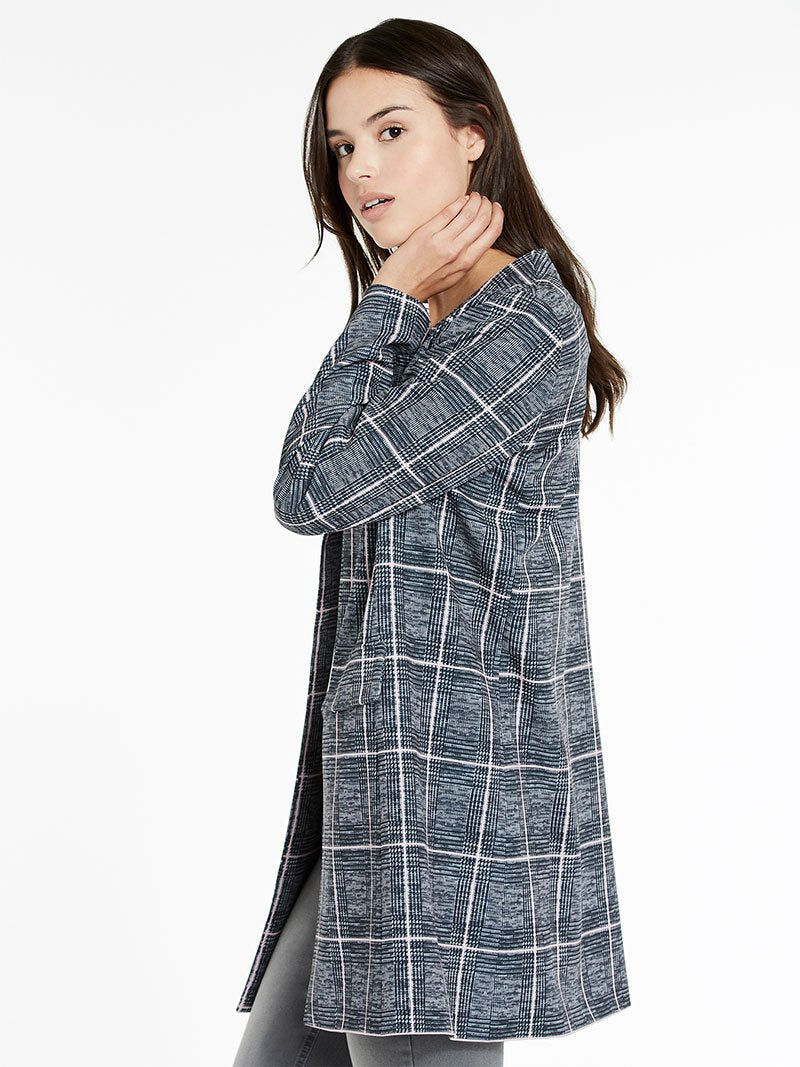 Milano Twill Plaid Topper Color Grey