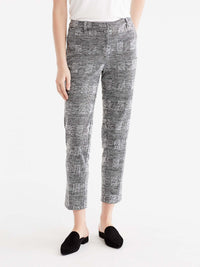 Classic Plaid Double Knit Ankle Pant Color Grey
