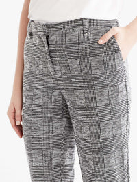 Classic Plaid Double Knit Ankle Pant Color Grey