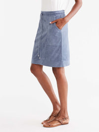 Brushed Faux Suede Pencil Skirt Color Light Storm