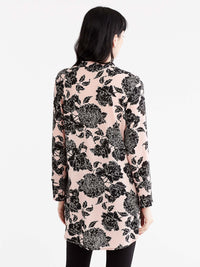 Textured Floral Shirt With Ties Color Pink