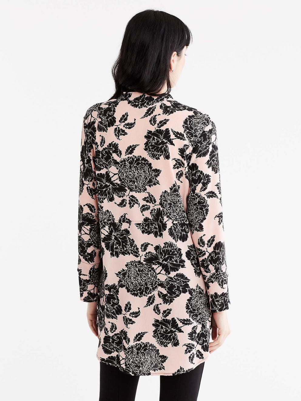 Textured Floral Shirt With Ties Color Pink