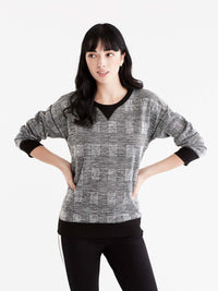 Plaid Zip-Back Sweatshirt Color Grey