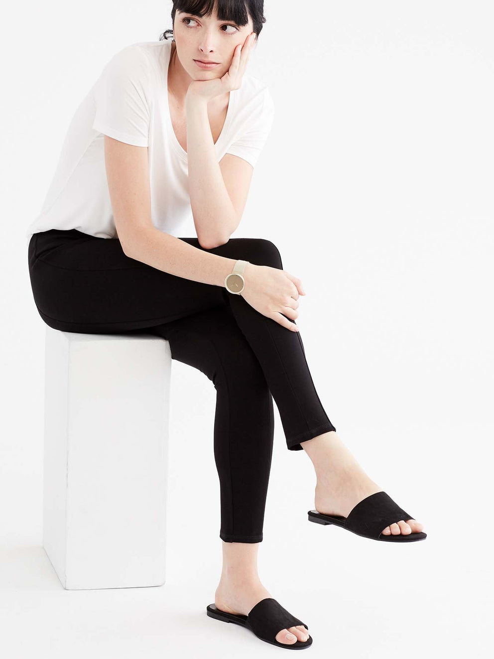 High Waist Slim Fit Pant Color Black
