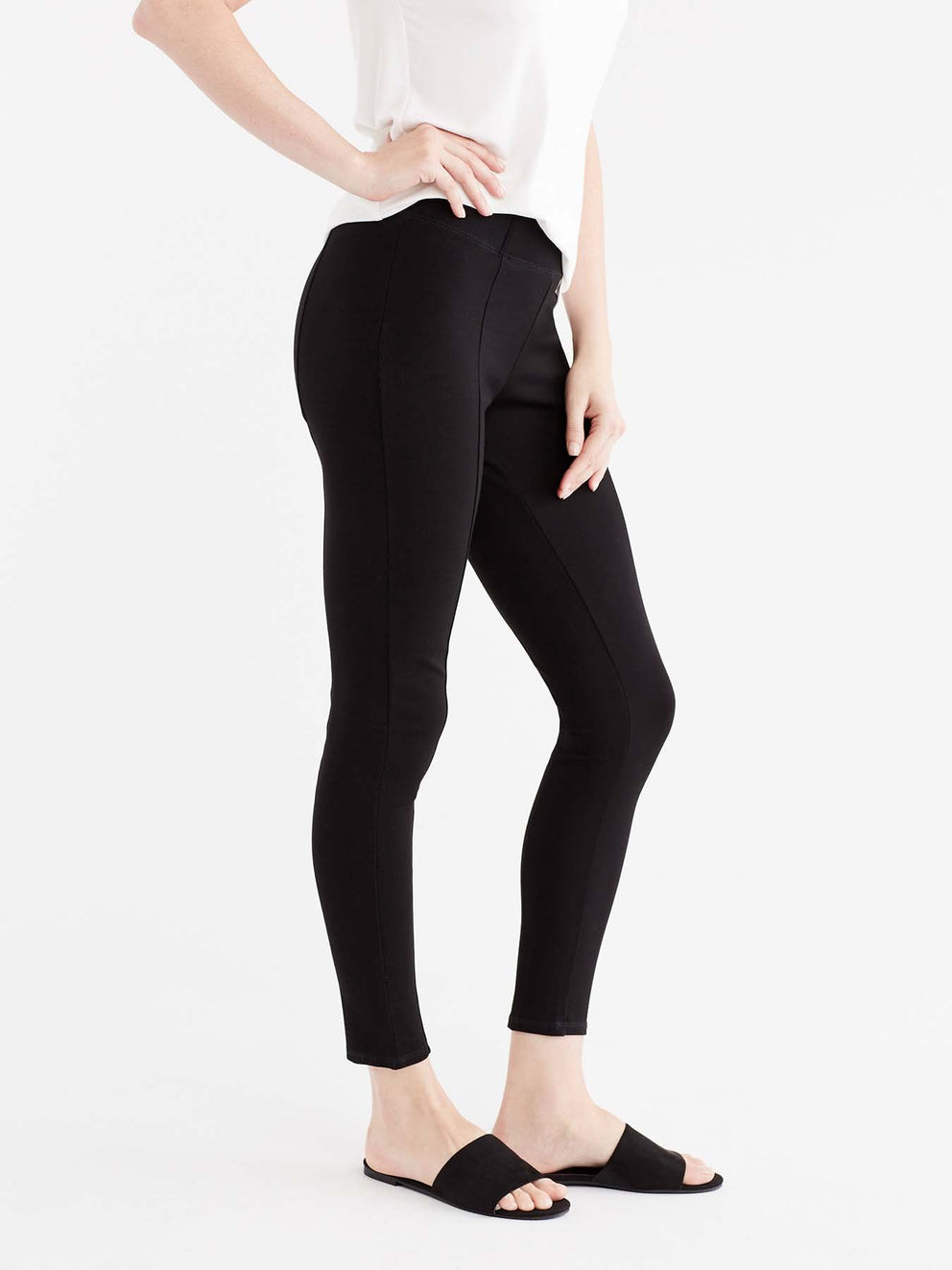 High Waist Slim Fit Pant Color Black