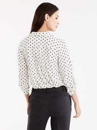 Heart Print Blouse Color Ivory Combo
