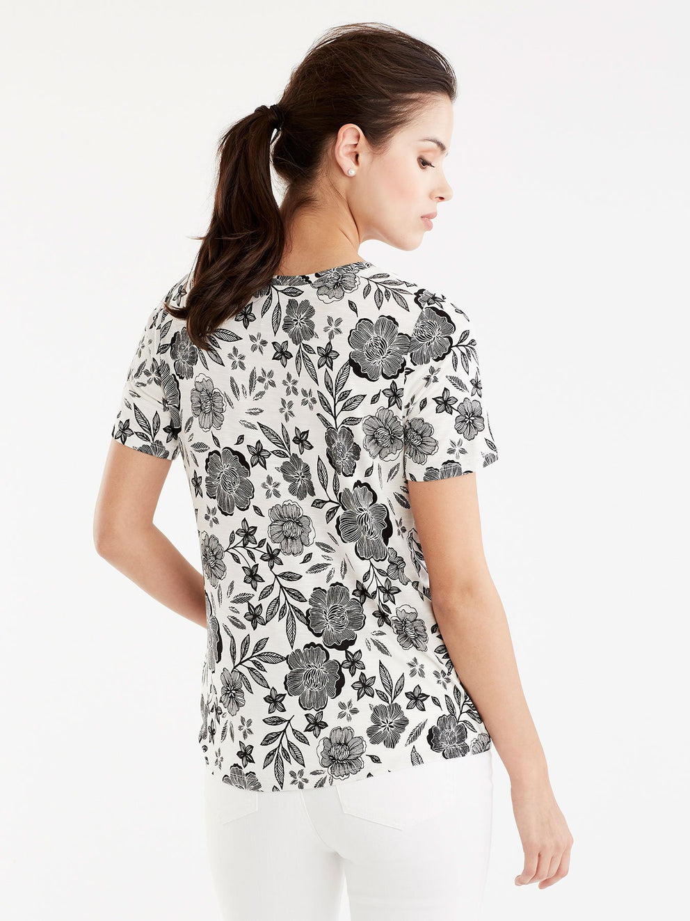 Twist Front Tee Color Graphic Black