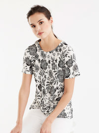 Twist Front Tee Color Graphic Black