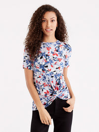 Twist Front Tee Color Celestial Blue Combo