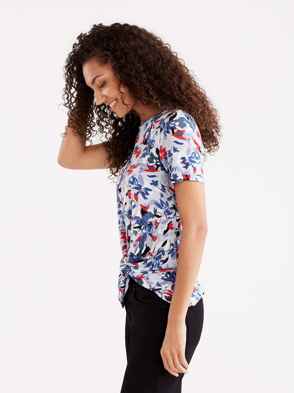 Twist Front Tee Color Celestial Blue Combo
