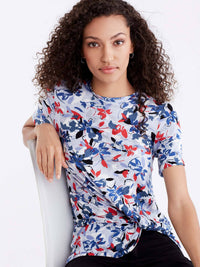 Twist Front Tee Color Celestial Blue Combo