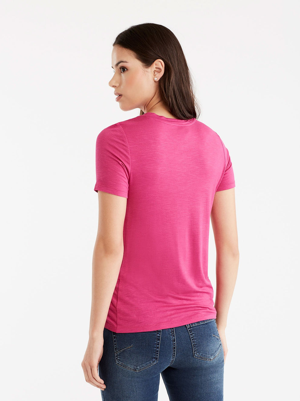 Twist Front Tee Color Deep Pink