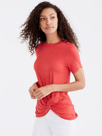 Twist Front Tee Color Persimmon