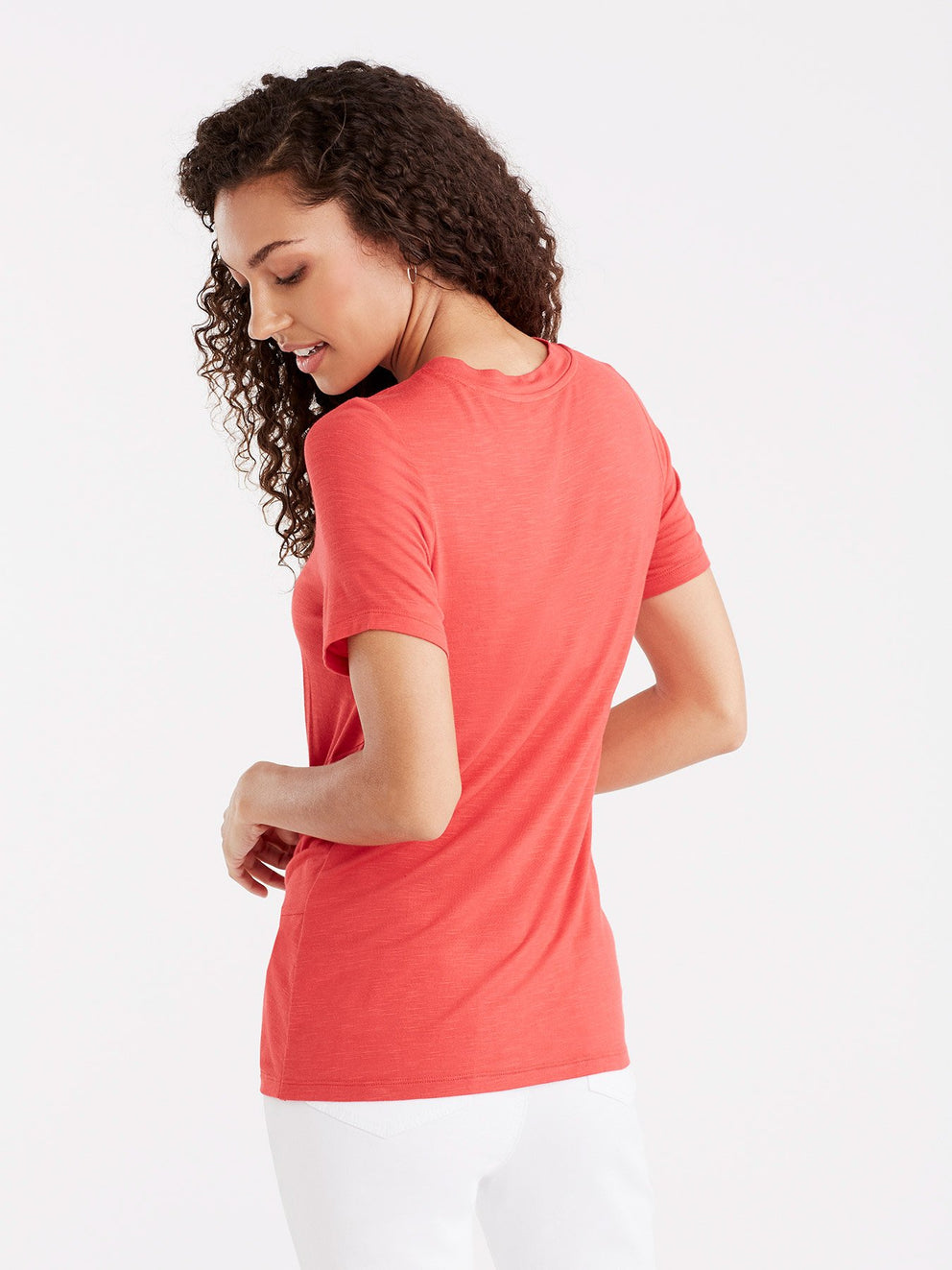 Twist Front Tee Color Persimmon