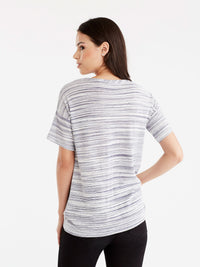 Tie Hem Tee Color Dark Indigo Ivory