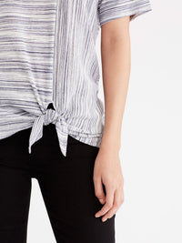 Tie Hem Tee Color Dark Indigo Ivory