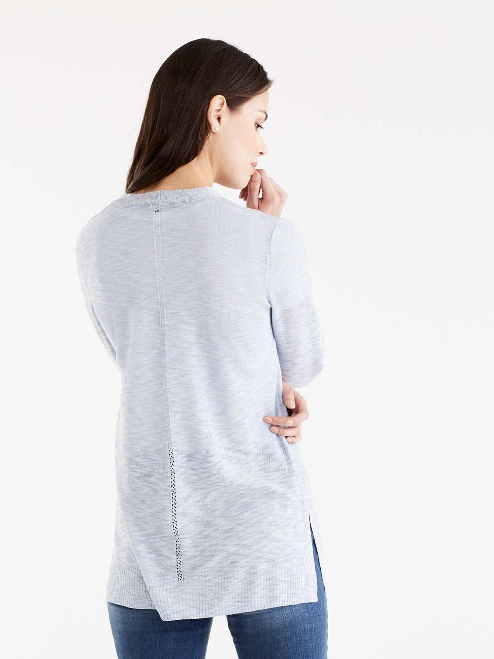 Open Front Sweater Cardigan, Plus Size Color Moonstone