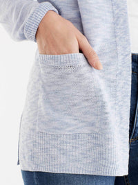 Open Front Sweater Cardigan, Plus Size Color Moonstone