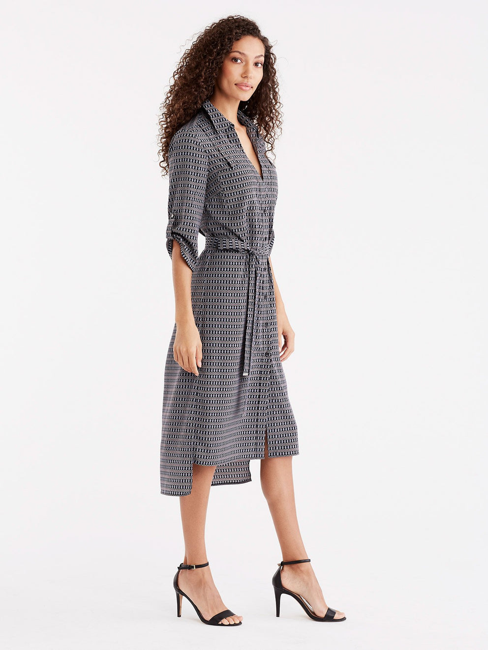 D-Ring Shoulder Tab Dress, Plus Size Color Black Combo 