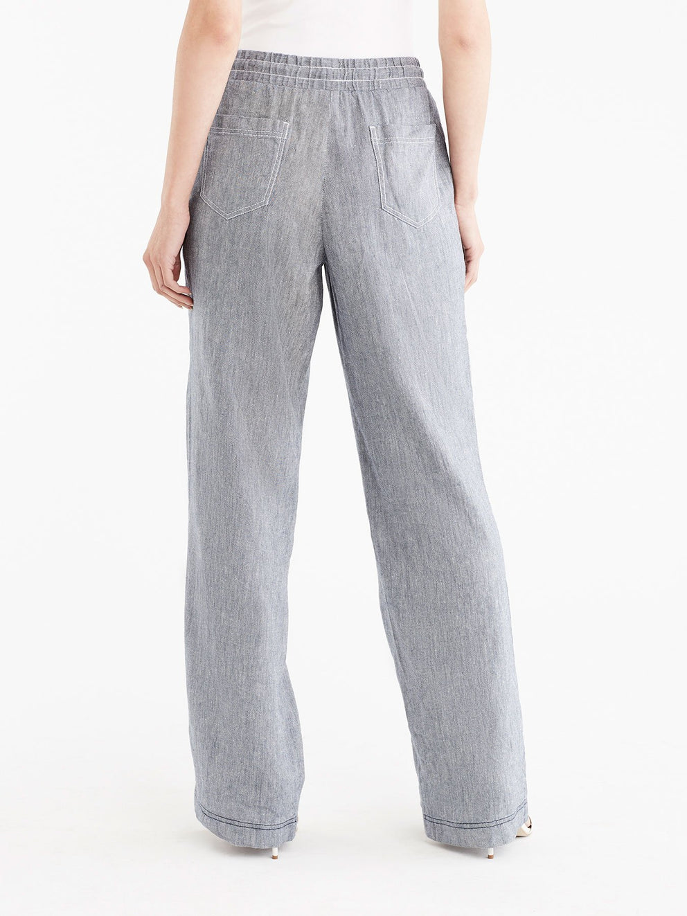 Drawstring Wide Leg Pants Color Dark Indigo