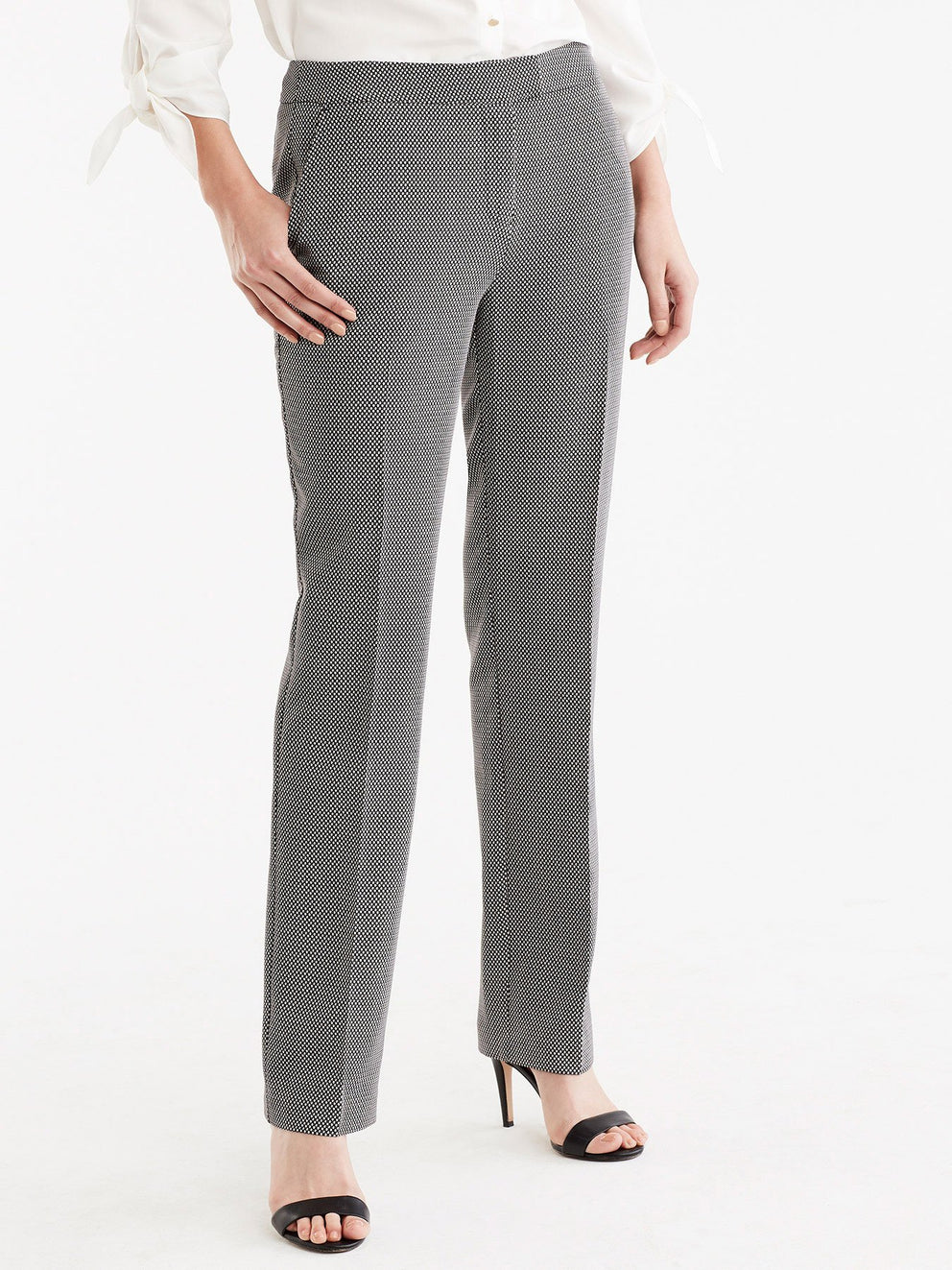 Printed Sydney Pant, Plus Size Color Black Ivory