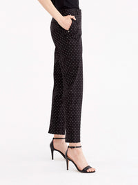 Grace Back Slit Ankle Pant Color Black Dot Combo