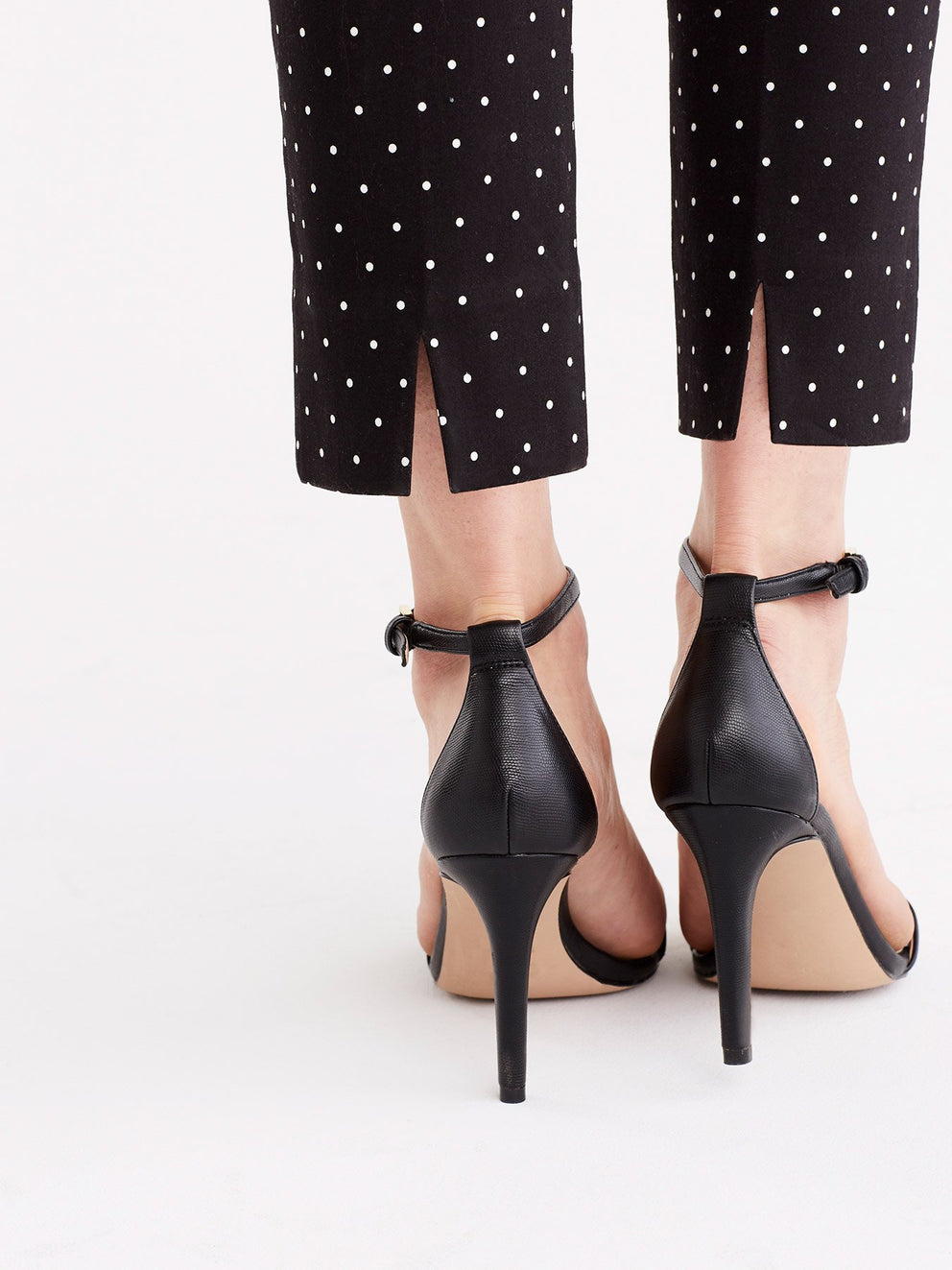 Grace Back Slit Ankle Pant Color Black Dot Combo