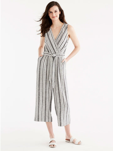 Striped Linen Jumpsuit