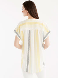 High-Low Roll-Tab Shirt Color Canary