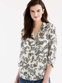 Stand Collar Shirt Color Canary Combo