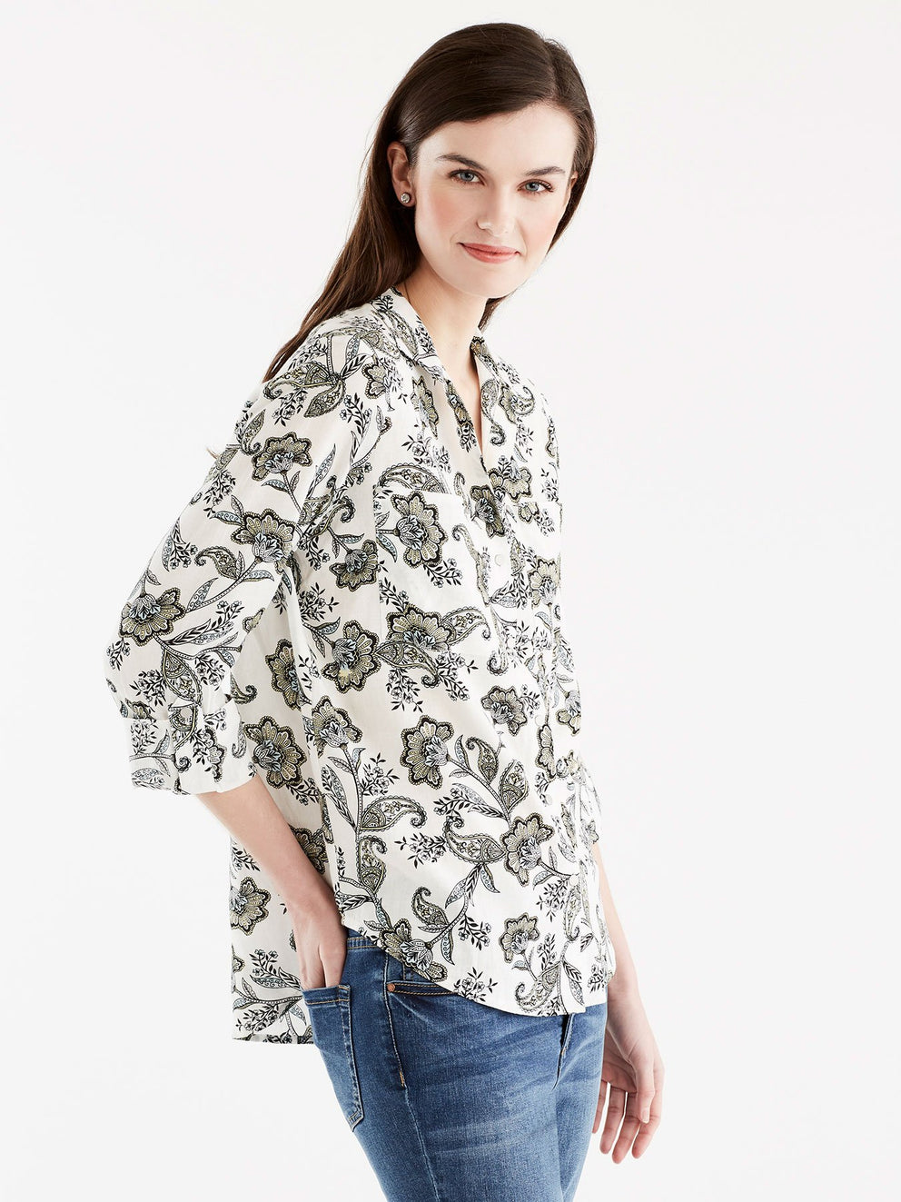 Stand Collar Shirt Color Canary Combo