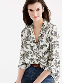 Stand Collar Shirt Color Canary Combo