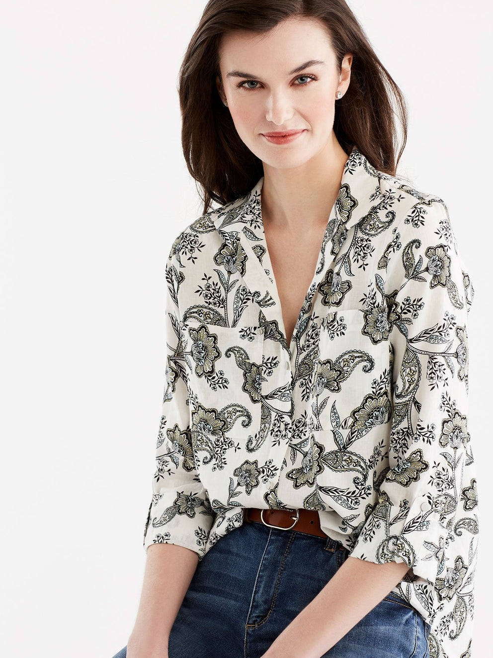 Stand Collar Shirt Color Canary Combo