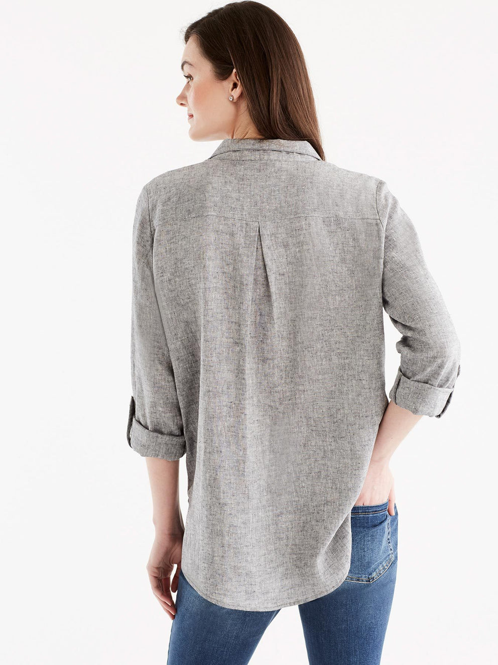 Stand Collar Shirt Color Indigo