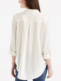 Stand Collar Shirt Color Ivory